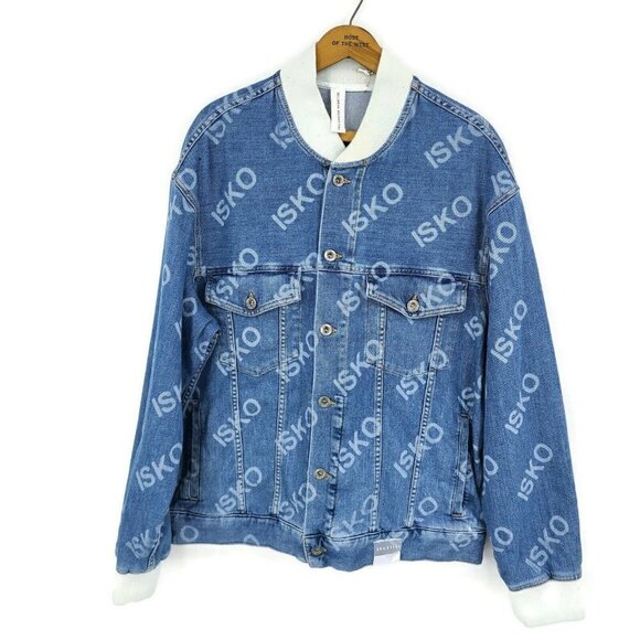 New ISKO Denim Jacket Mens XL? Influencer Sportive Button Front Jean - Picture 1 of 8